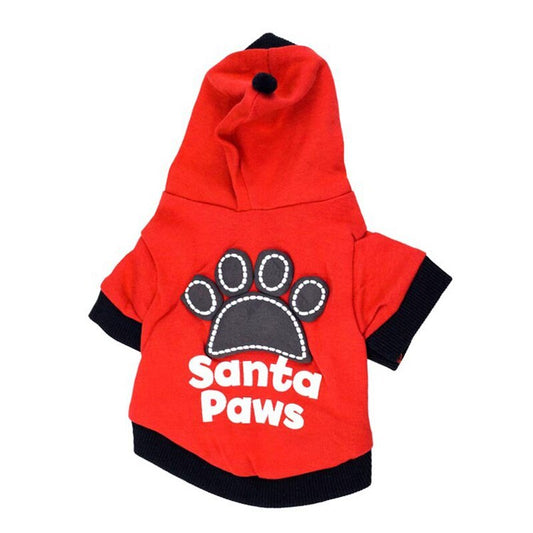 Christmas cotton wool hooded pet clothes