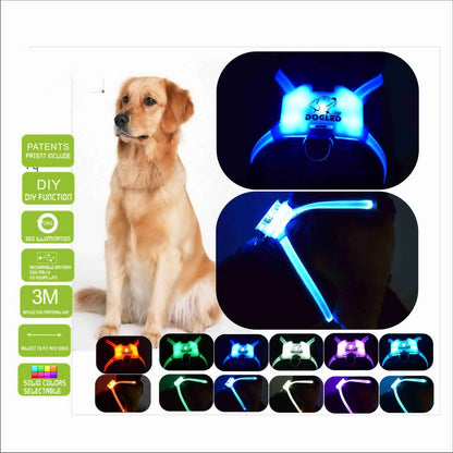 LED Luminous Anti-lost Anti-car Accident Warning Flashing Dog Harness