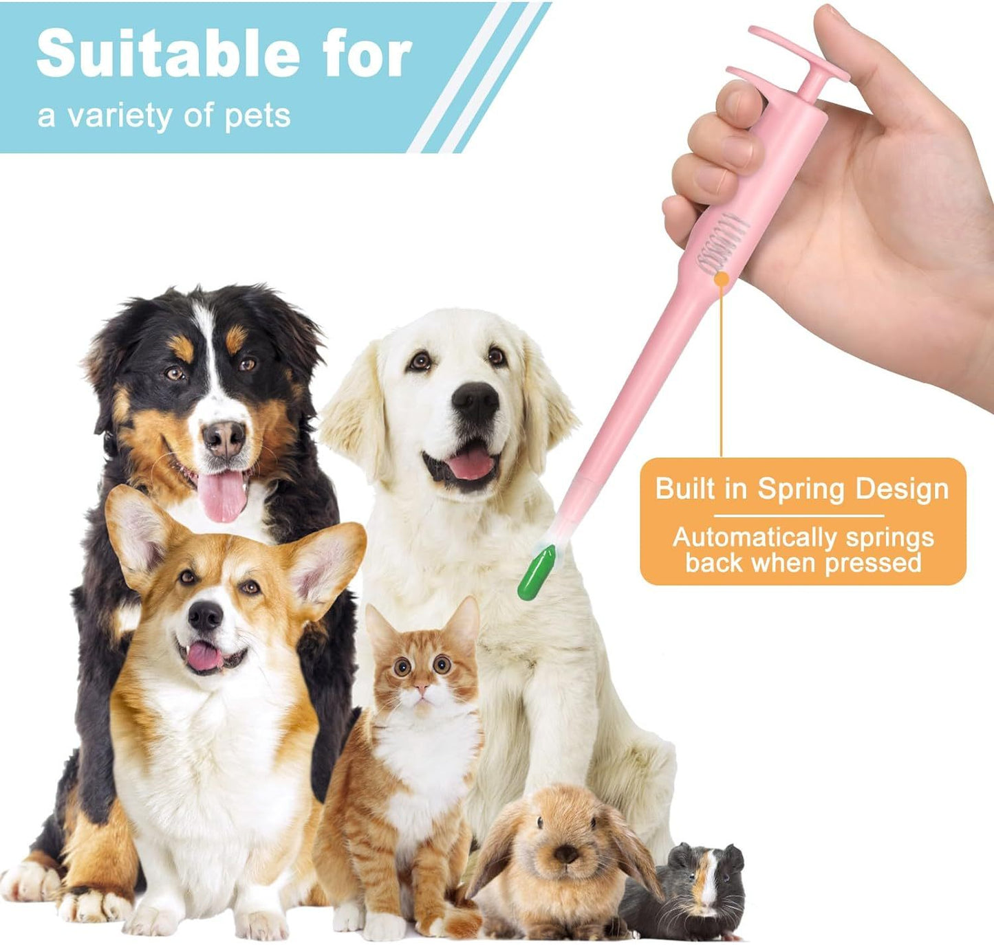 Pet Pill Dispenser Pet Piller Gun With Soft Tip And Pill Feeder For Cats, Dogs, And Small Animals - Perfect For Medication And Treats