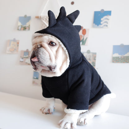 Lamb Fleece Winter Warm Dinosaur Hooded Sweater Dog Clothes