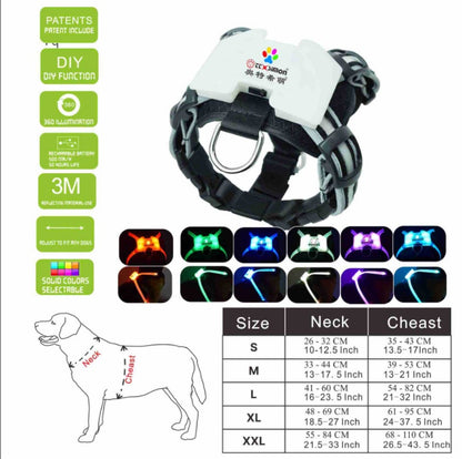 LED Luminous Anti-lost Anti-car Accident Warning Flashing Dog Harness