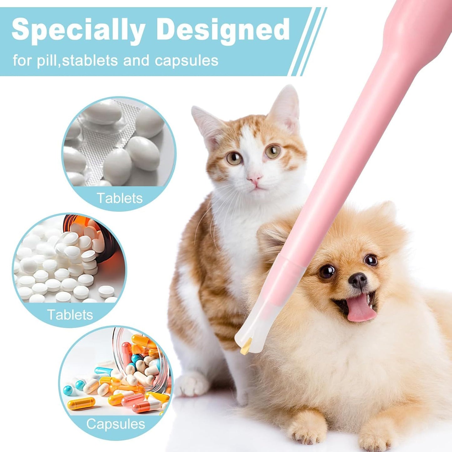 Pet Pill Dispenser Pet Piller Gun With Soft Tip And Pill Feeder For Cats, Dogs, And Small Animals - Perfect For Medication And Treats